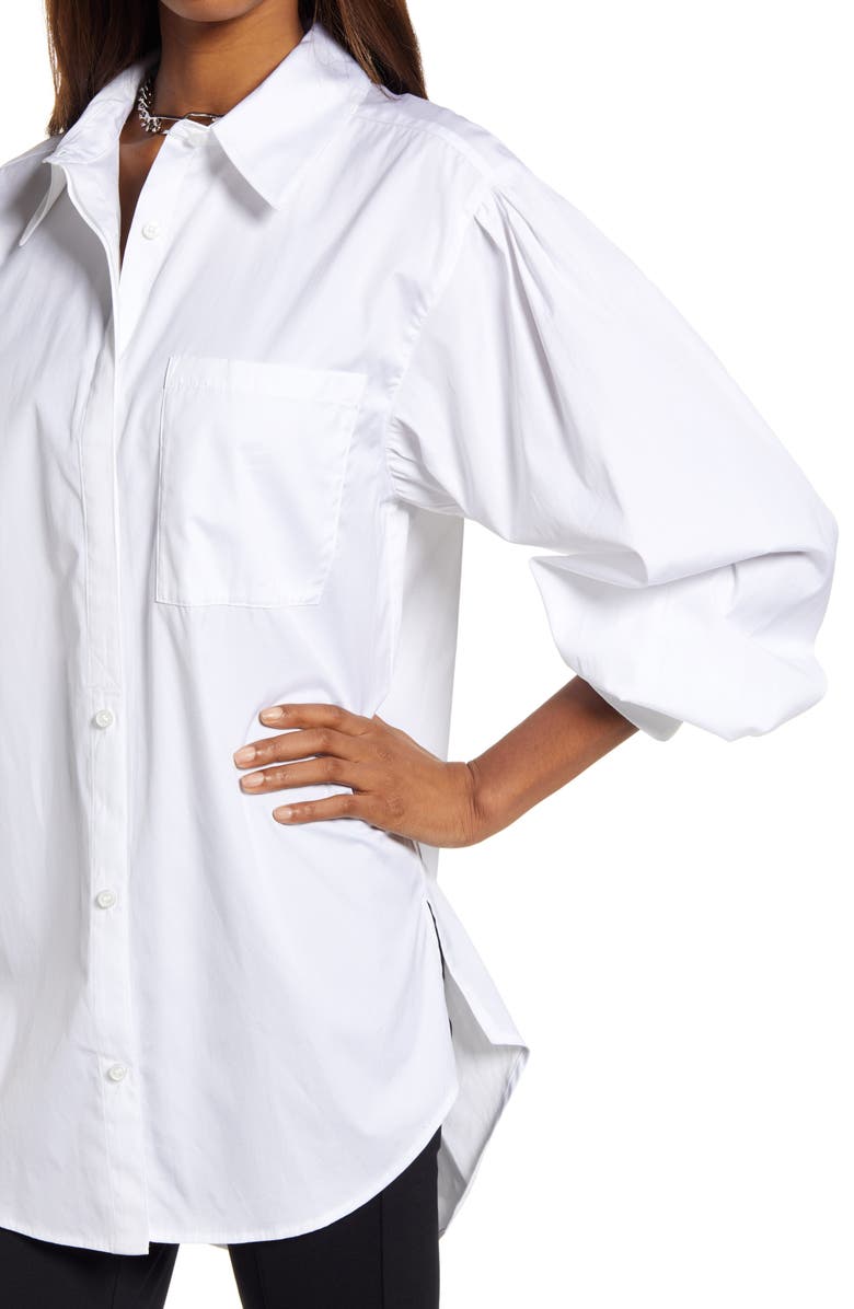 Open Edit Organic Cotton Poplin Oversize Blouse, Alternate, color, 