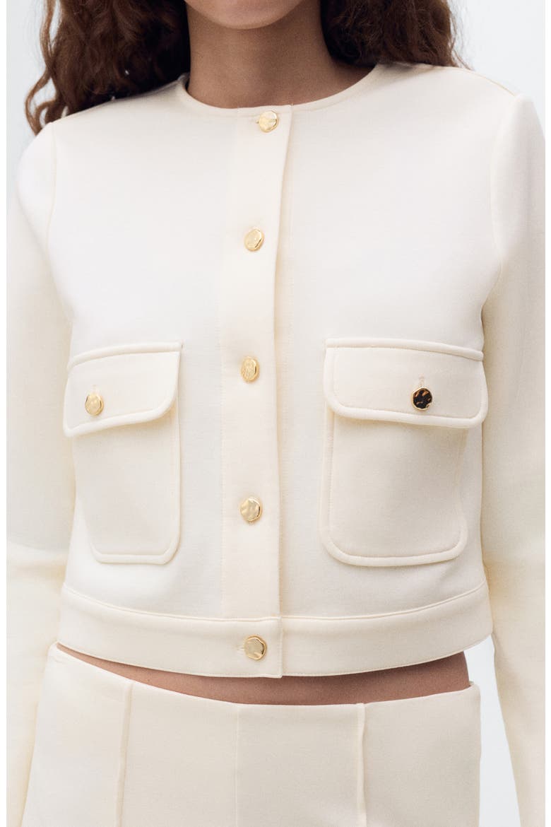 Cotton Blend Crop Utility Jacket, Alternate, color, ECRU