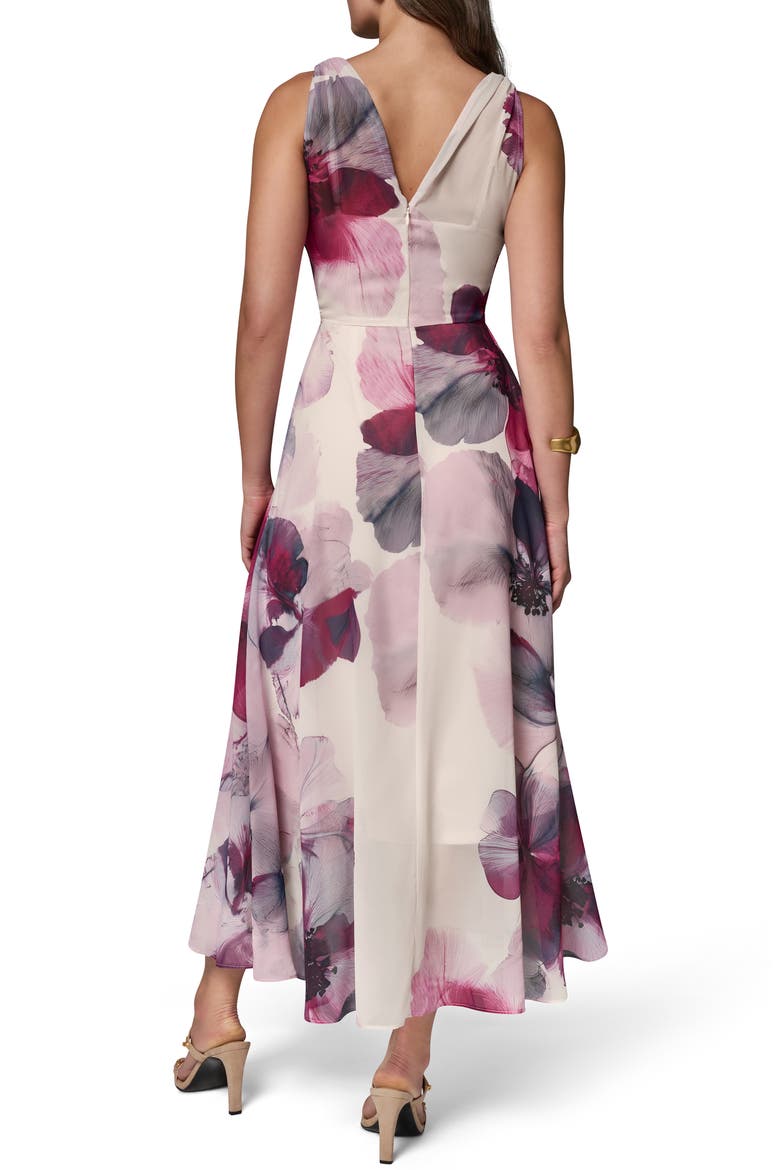 Chiffon Faux Wrap Midi Dress, Alternate, color, SANGRIA MULTI