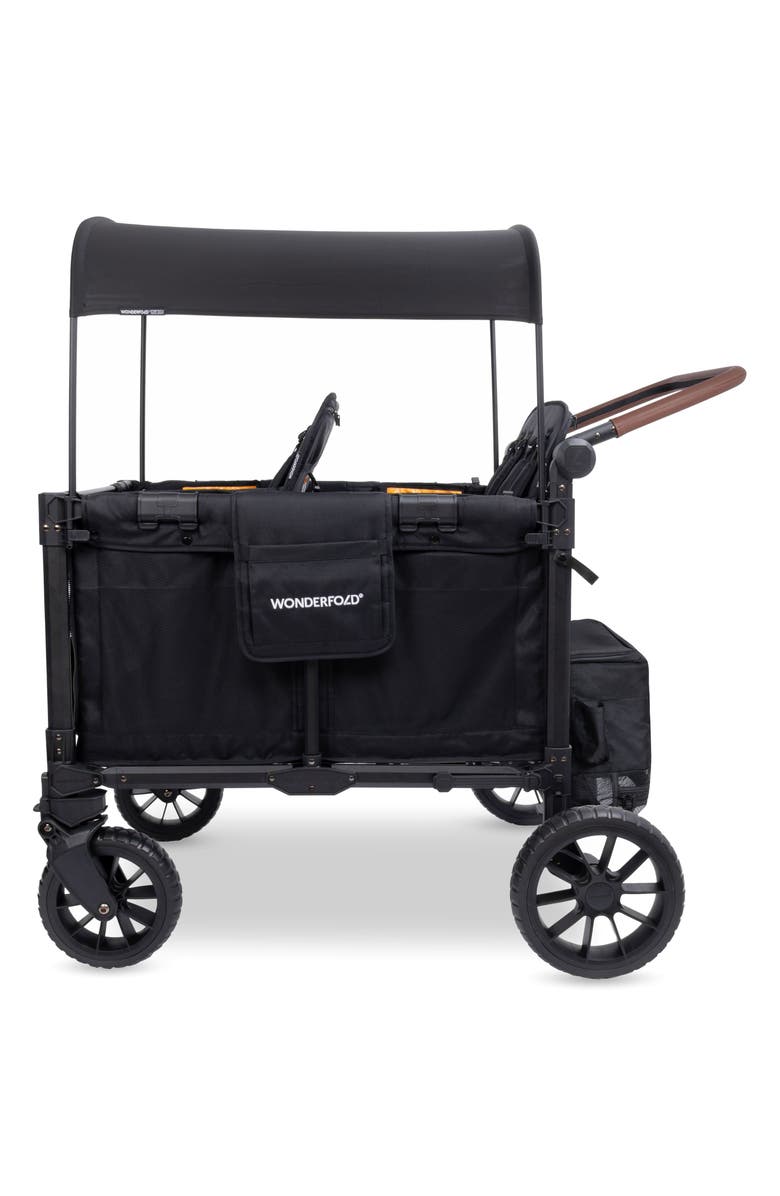 WonderFold W4 Luxe Pro 4-Passenger Multifunctional Stroller Wagon, Alternate, color, Black