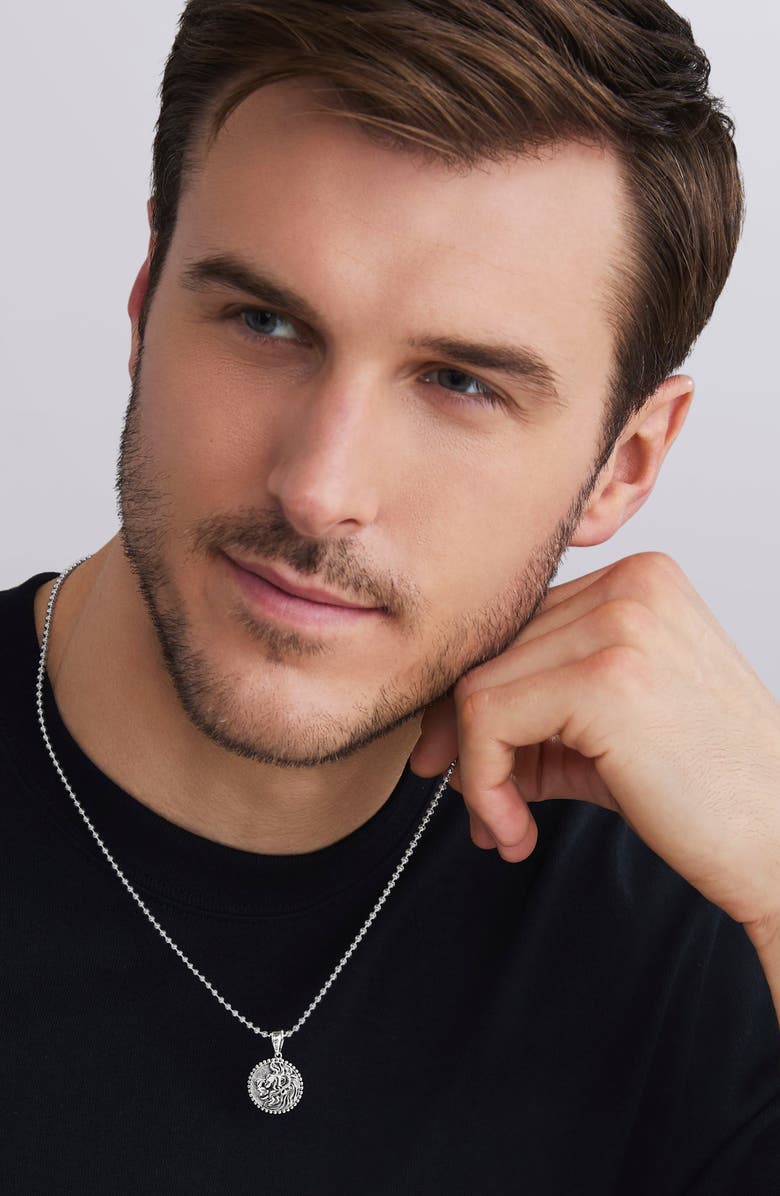 LAGOS Men's Anthem Lion Pendant, Alternate, color, Silver