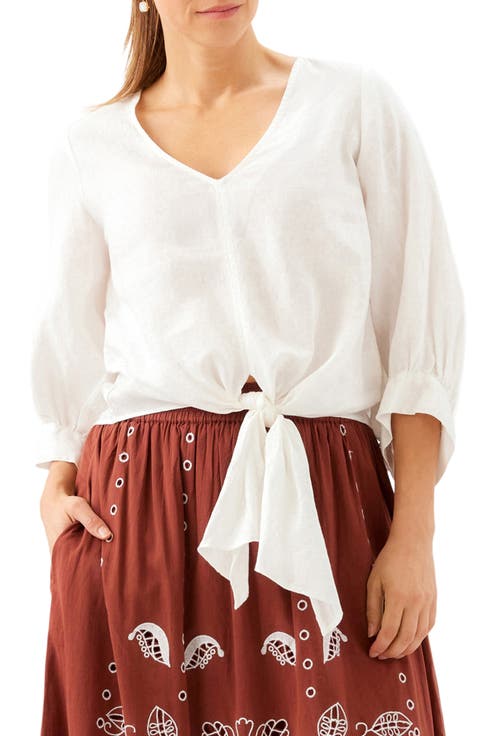 Tie Front Linen Top
