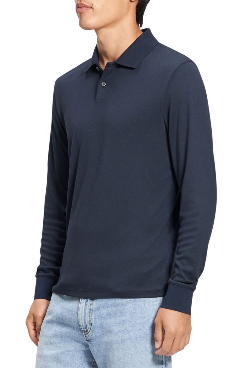 Goris Anemone Milano Long Sleeve Polo, Alternate, color, BALTIC