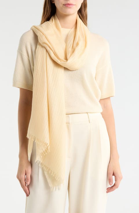 Striped Silk & Cashmere Scarf