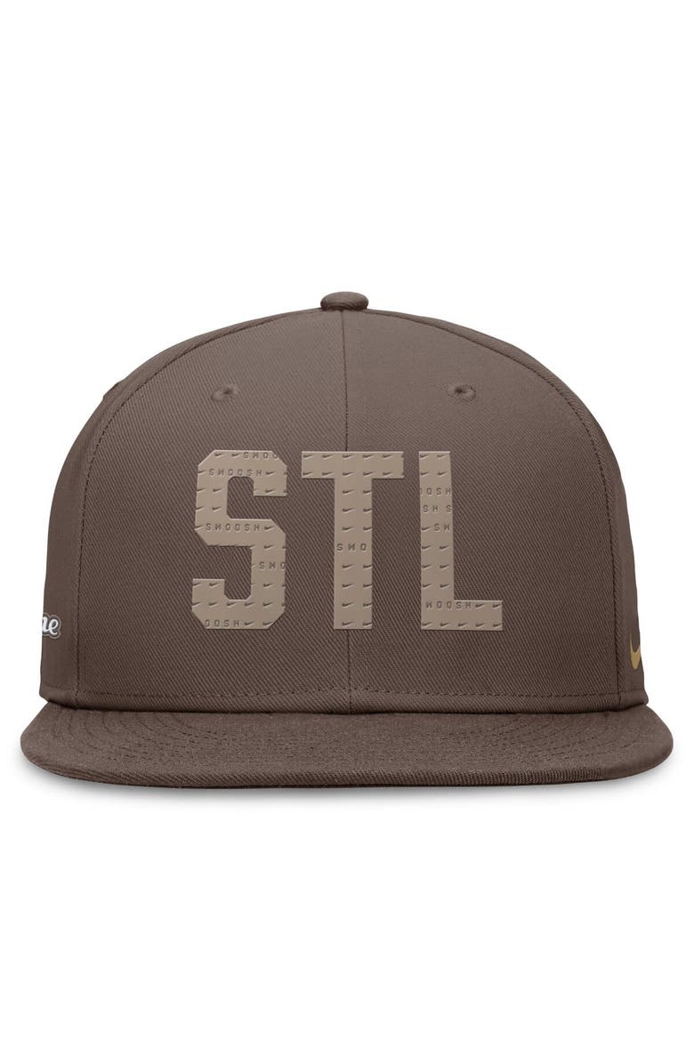Nike Men's Nike Brown St. Louis Cardinals Statement Ironstone Performance True Fitted Hat, Alternate, color, 