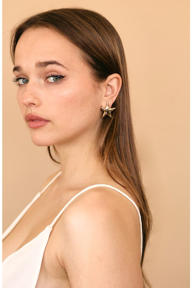 Sea Star Stud Earrings, Alternate, color, GOLD/ MULTI