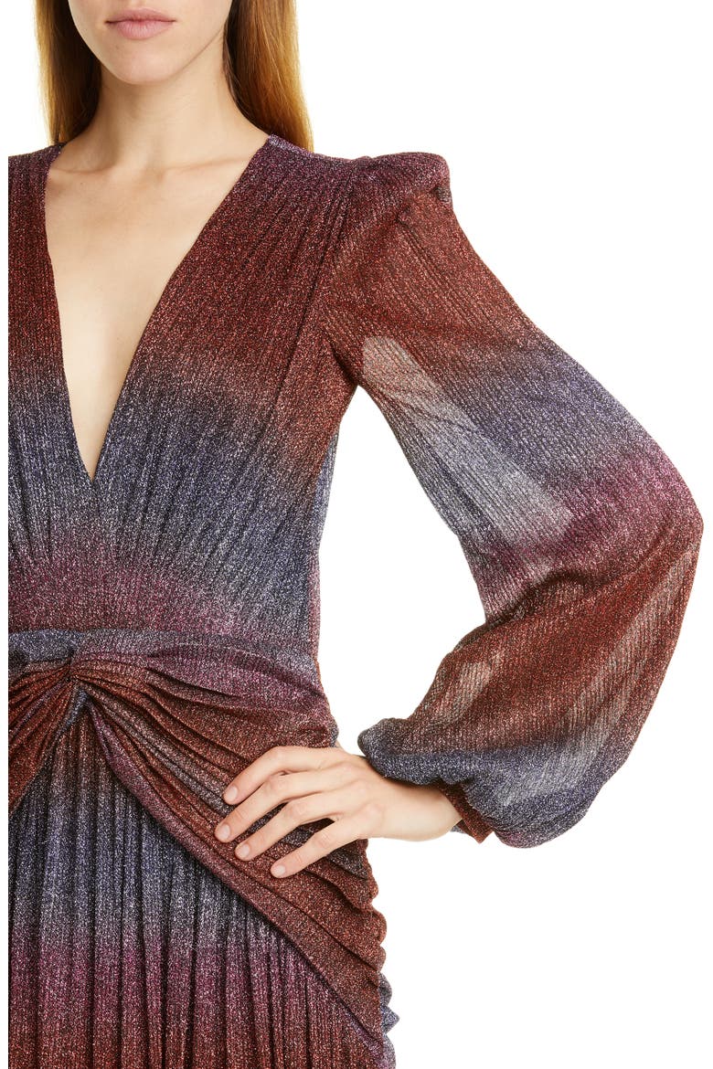 Rainbow Wrap Long Sleeve Gown, Alternate, color, MULTI