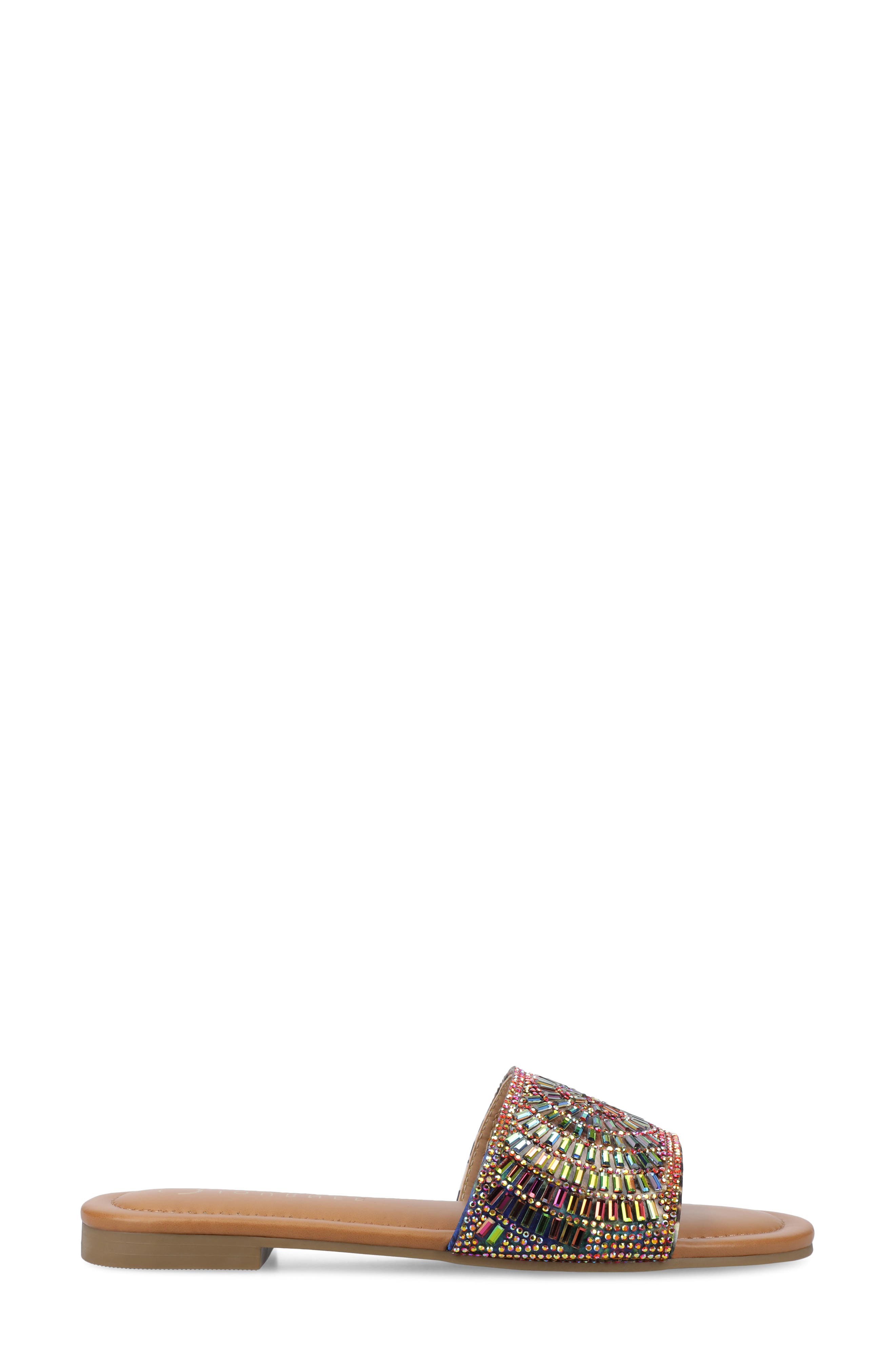 Maria Crystal Embellished Slide Sandal, Alternate, color, BROWN MULTI