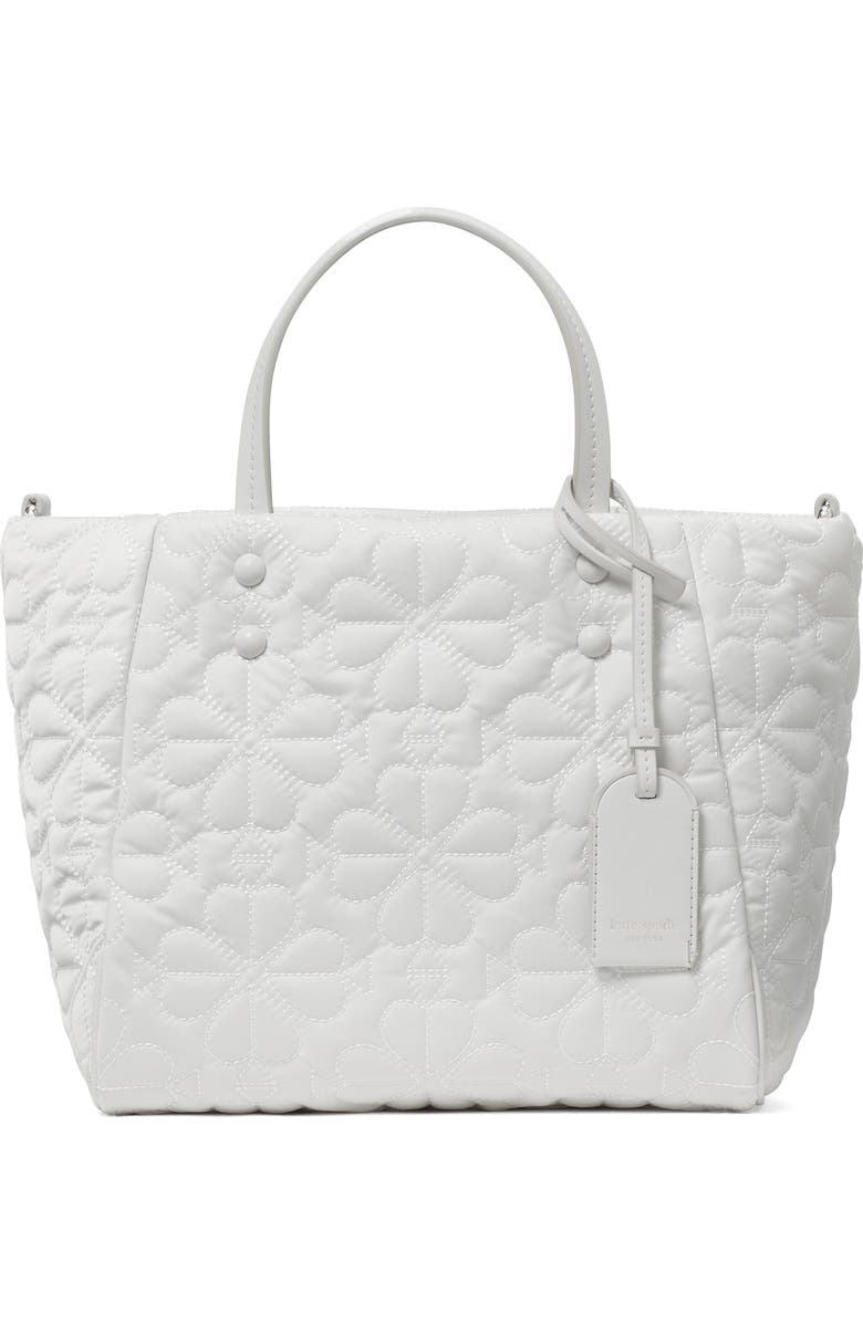 Kate Spade New York small tilly quilted tote, Main, color, White Dove