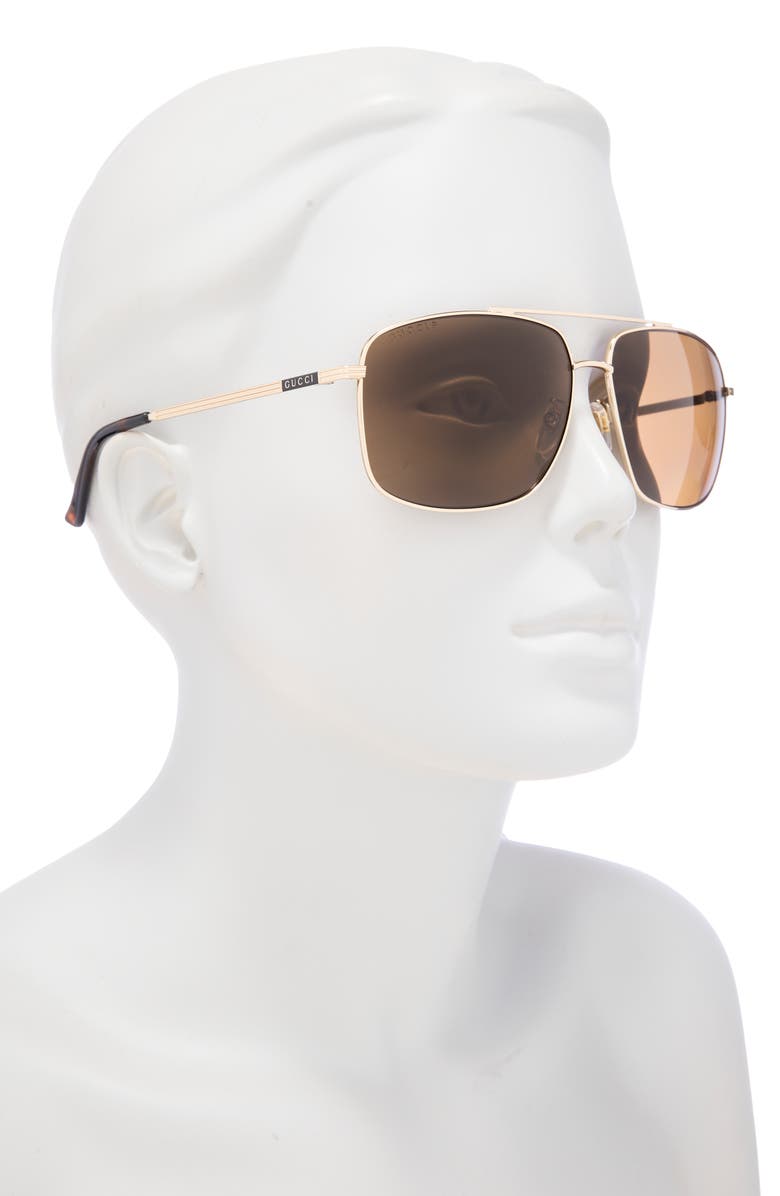 Gucci 63mm Square Sunglasses, Alternate, color, 