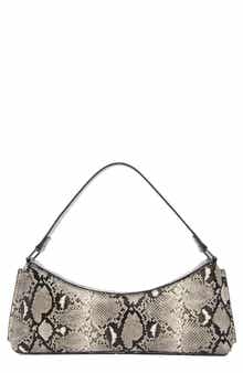 Snakeskin Embossed Faux Leather Shoulder Bag