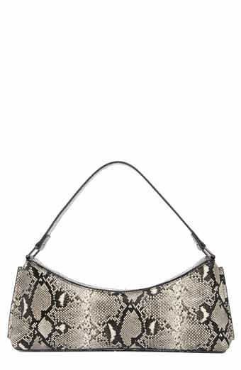 Snakeskin Embossed Faux Leather Shoulder Bag