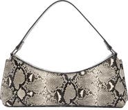 BCBG Snakeskin Embossed Faux Leather Shoulder Bag