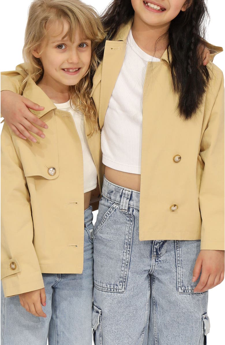 Belle & Bloom Matilda Cropped Trench Coat, Alternate, color, Khaki