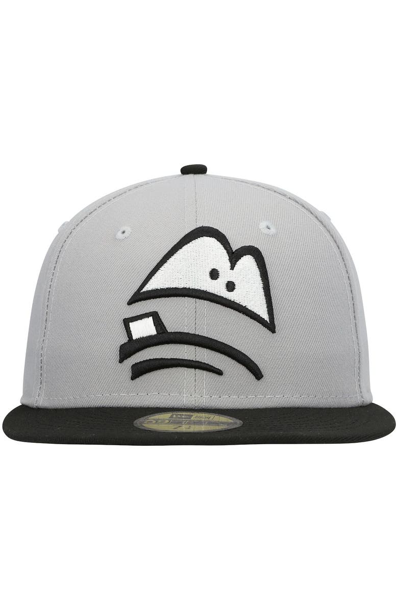 New Era Men's New Era Gray Lansing Lugnuts Authentic Collection Road 59FIFTY Fitted Hat, Alternate, color, Gray