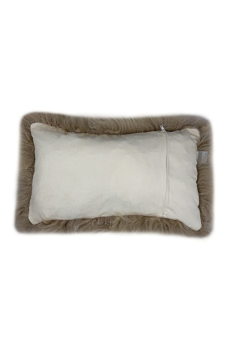 NATURAL New Zealand Genuine Sheepskin Pillow - 12" X 20" - Taupe - Set of 2, Alternate, color, Taupe