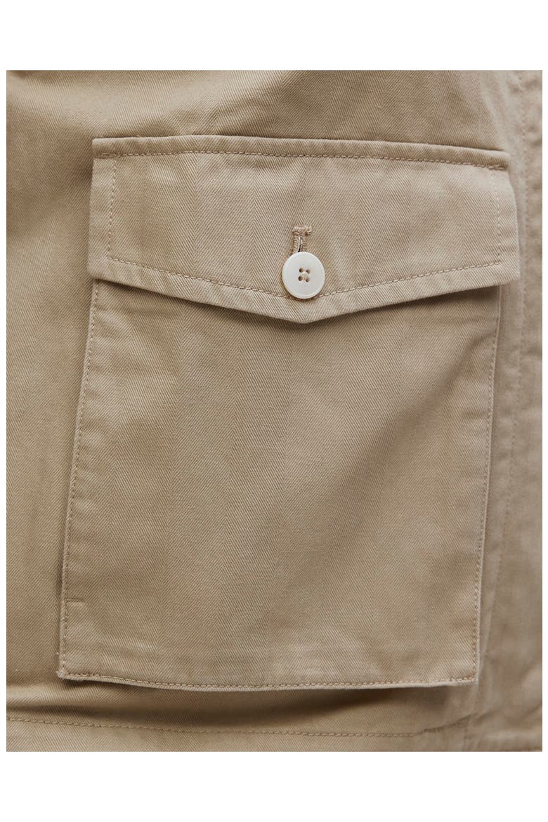Crop Cargo Denim Jacket, Alternate, color, DARK OAT