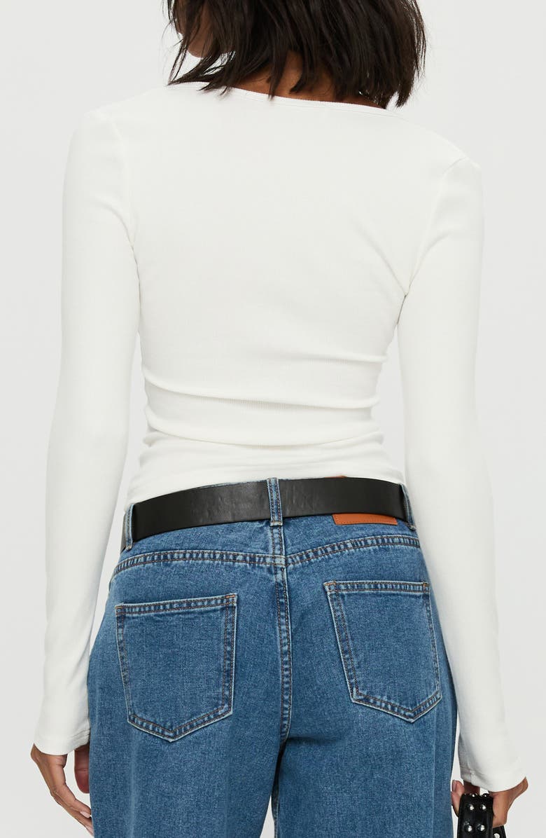 Princess Polly Baseline Square Neck Long Sleeve Crop Rib Top, Alternate, color, 