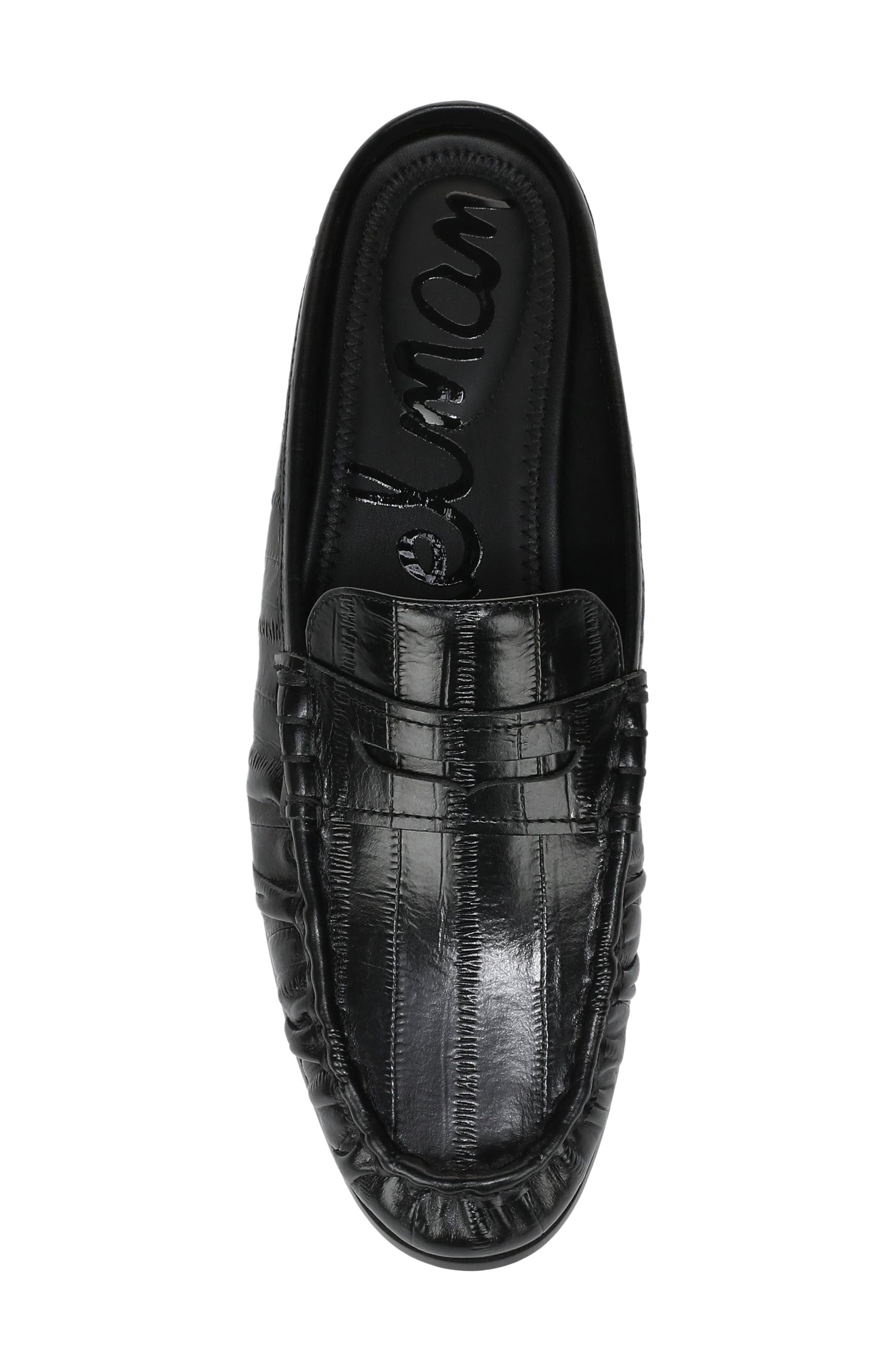 Louella Penny Loafer Mule, Alternate, color, BLACK LEATHER