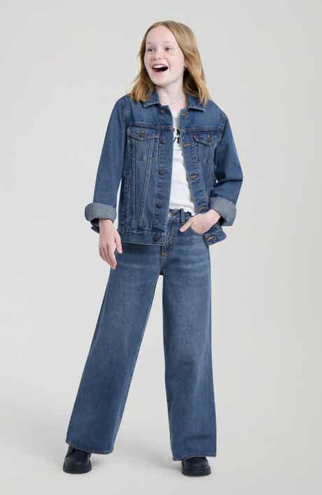 Kids' Adjustable Waist Wide Leg Jeans