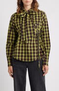 Damson Madder Robyn Tartan Organic Cotton Wrap Shirt