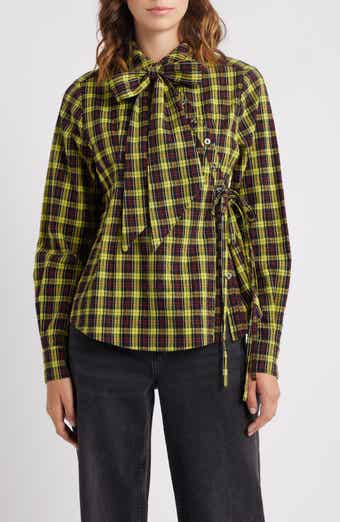 Damson Madder Robyn Tartan Organic Cotton Wrap Shirt