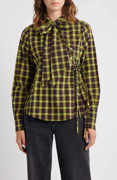 Damson Madder Robyn Tartan Organic Cotton Wrap Shirt
