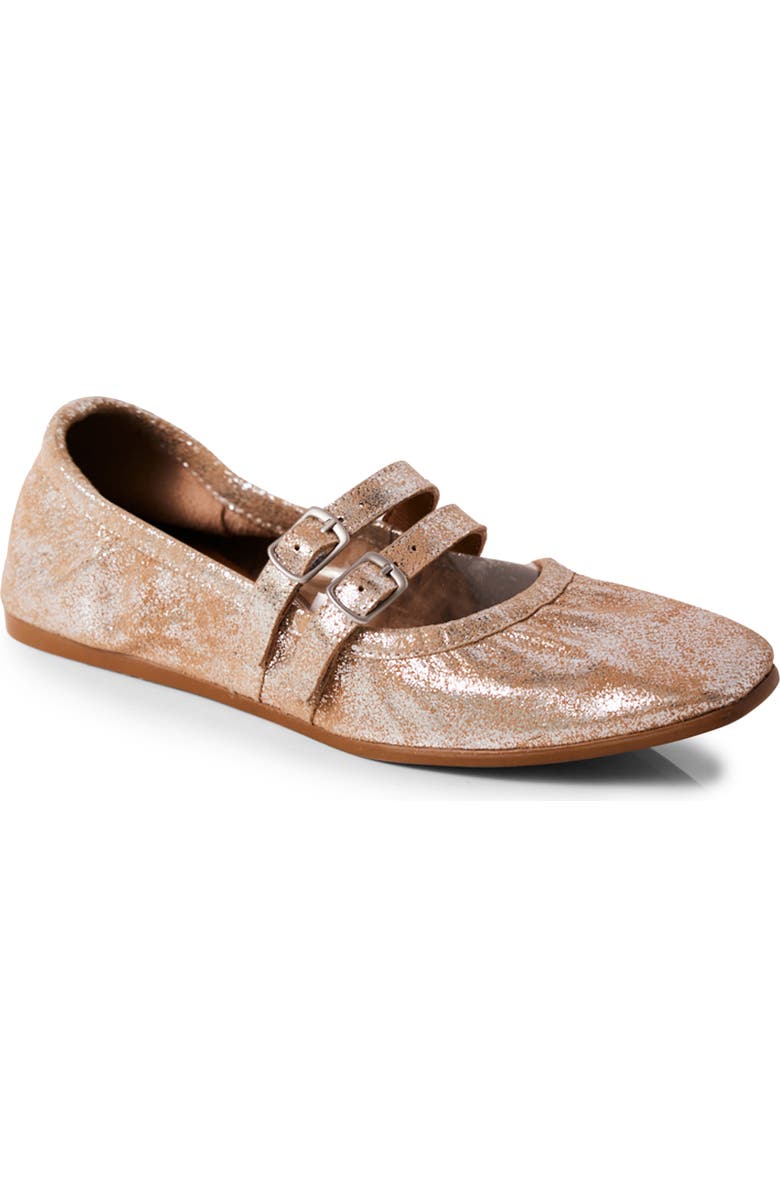 Free People Gemini Ballet Flat, Main, color, Champagne Metallic