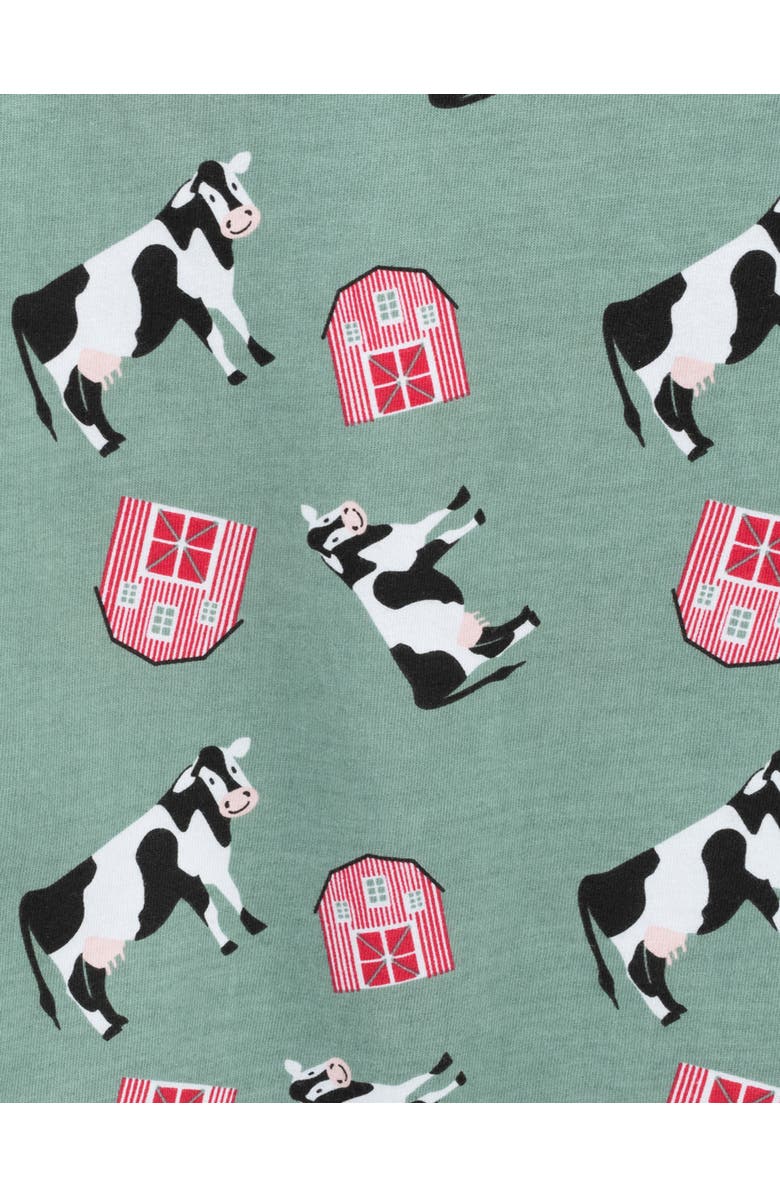 Leveret Footed Printed Cotton Matching Family Pajamas, Animal Kingdom Prints, Alternate, color, Cow