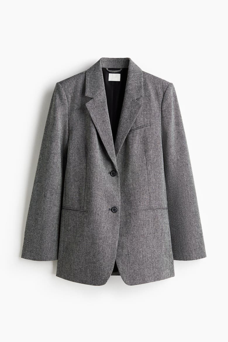 Long Blazer, Alternate, color, Gray melange