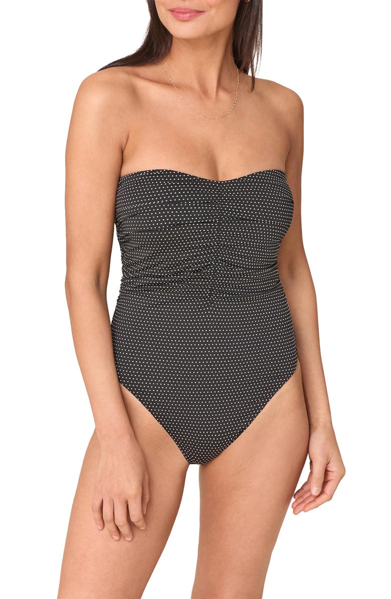 Andie The Pana Strapless One-Piece Swimsuit, Main, color, Black Dot