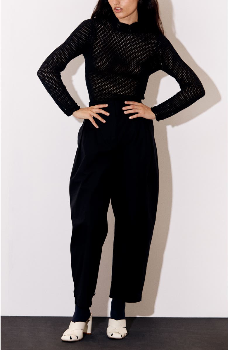 De Loreta Fresia Open Stitch Cotton Blend Sweater, Alternate, color,