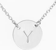Nashelle Sterling Silver Initial Disc Necklace