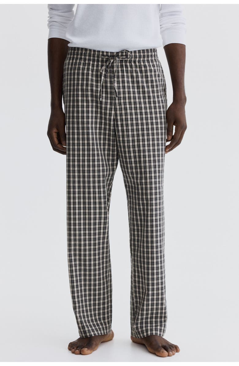 H&M Relaxed Fit Poplin Trousers, Alternate, color, Gray/Checked