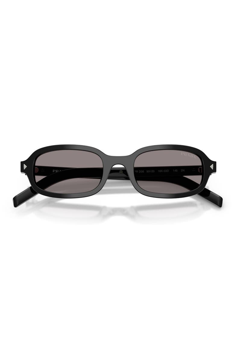 50mm Oval Sunglasses, Alternate, color, BLACK / GREY
