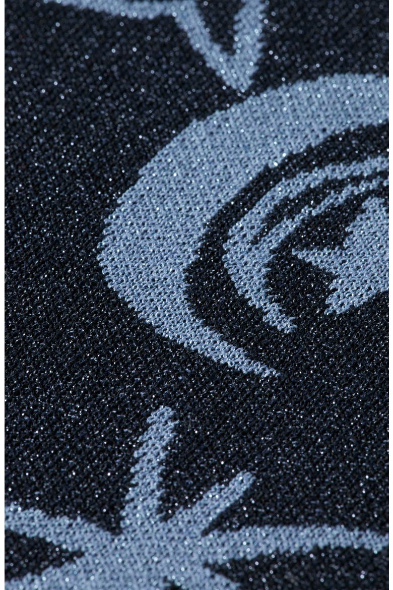 Metallic Jacquard Polo Cardigan, Alternate, color, COSMIC SKY SPACED CARBON