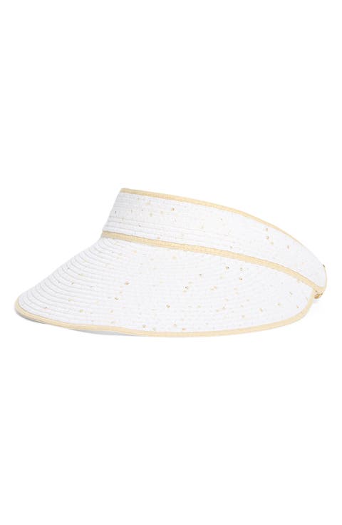 Sequin Straw Visor