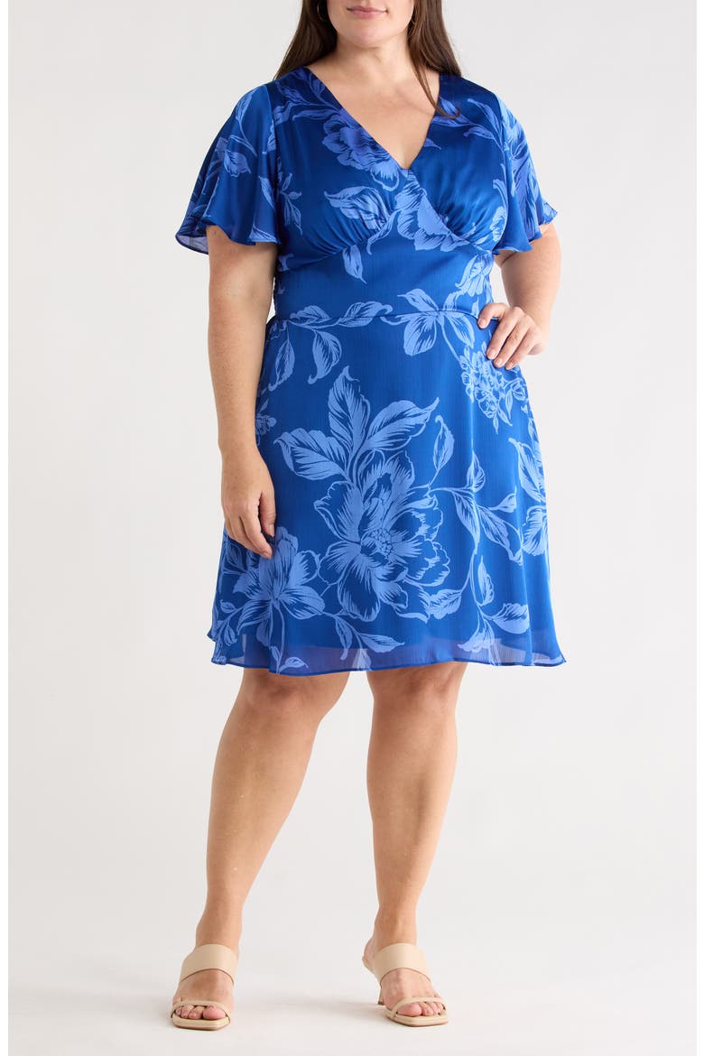 Ciara Floral Print Dress, Main, color, NAVY-BLUES