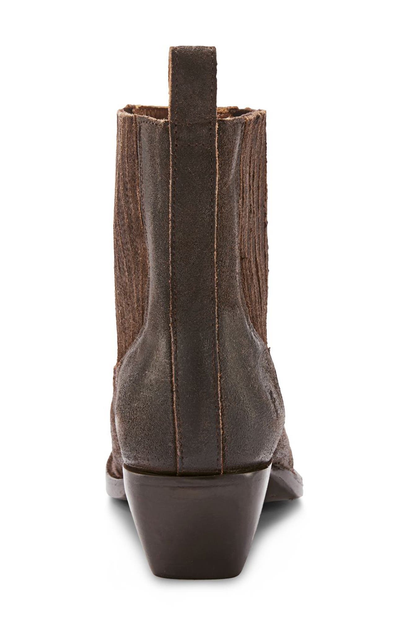 Frye Sacha Western Chelsea Boot, Alternate, color, Chocolate