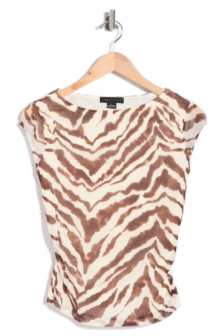 Meet You There Cap Sleeve Mesh Top, Alternate, color, RUN WILD