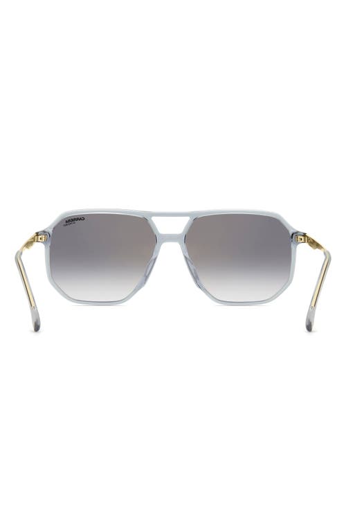 Carrera Eyewear 59mm Double Bridge Gradient Square Sunglasses In Gray