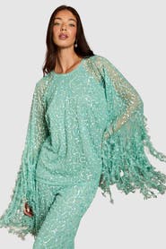 Coast Sequin Cape Blouse