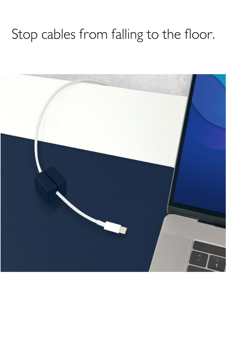 Function101 Desk Mat Pro + 2 Magnetic Cable Organizers, Alternate, color, Navy
