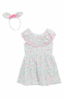 Draper James Kids' Floral Tank, Pleated Skirt & Bow Scrunchie Set