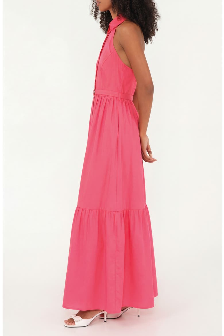 The Horizon Belted Ruffle Hem Sleeveless Maxi Dress, Alternate, color, SALMON