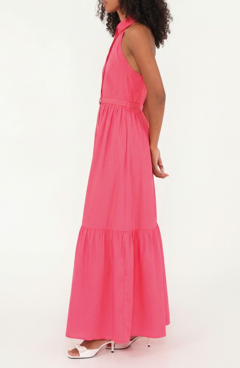 The Lulo Project The Horizon Belted Ruffle Hem Sleeveless Maxi Dress, Alternate, color, Salmon