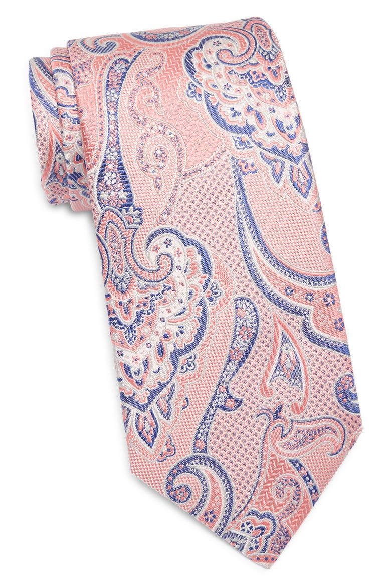 Paisley Silk Tie, Main, color, MELON