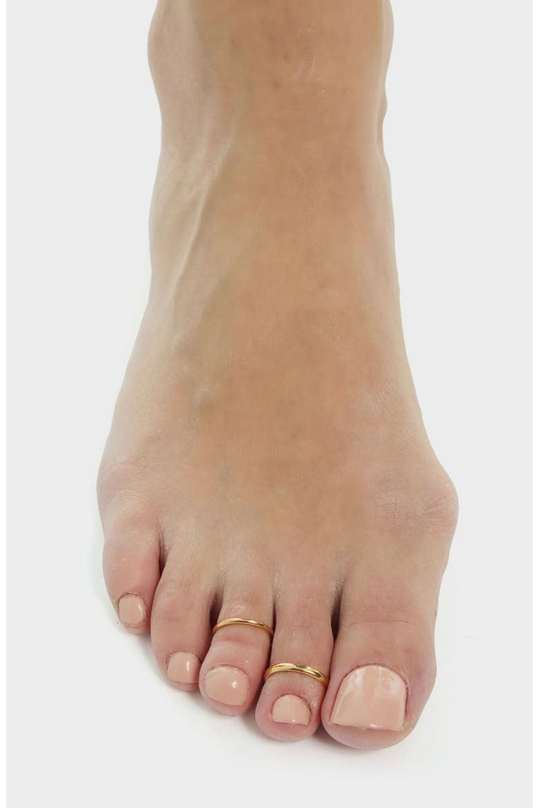 Set of 2 Adjustable Toe Rings, Alternate, color, GOLD