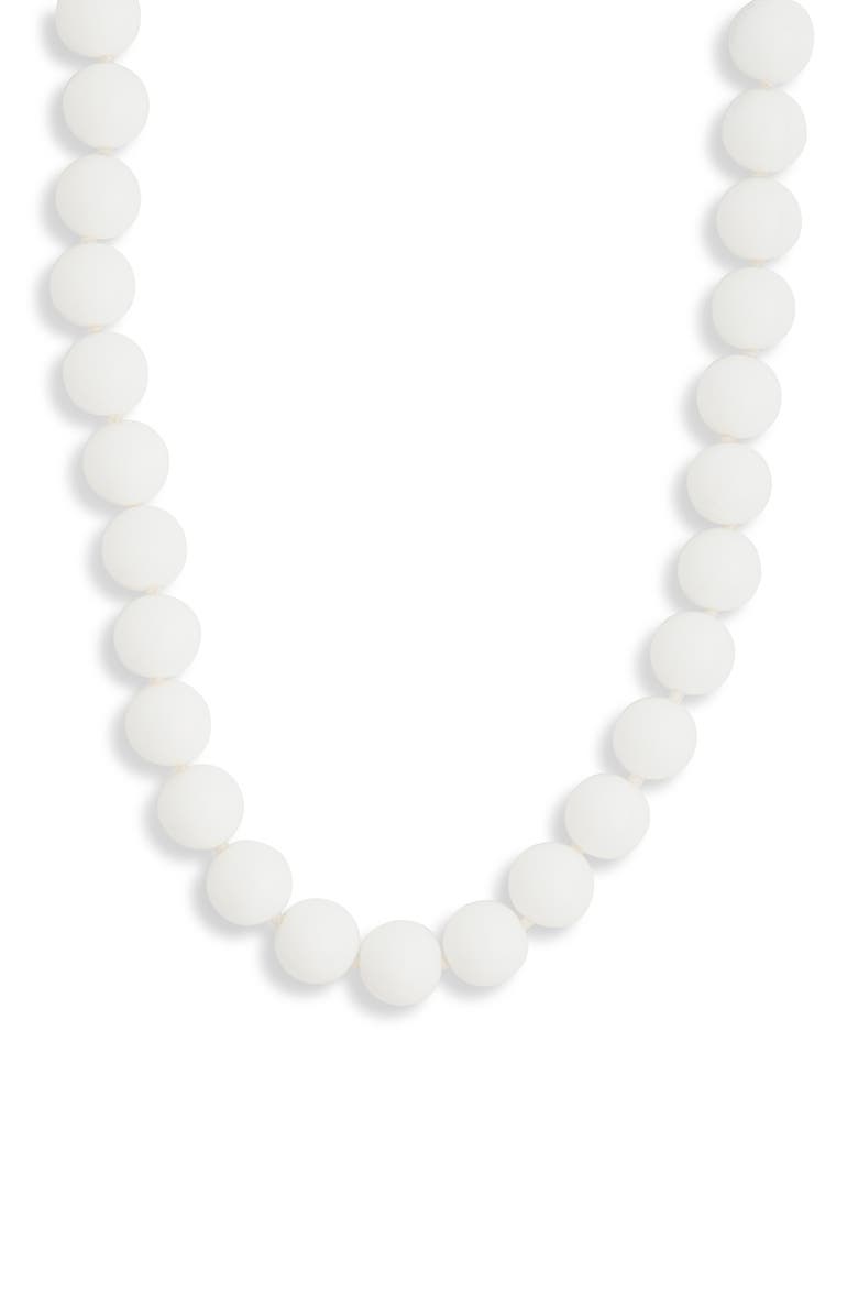 Kenneth Jay Lane Chalk White Beaded Necklace, Main, color, White