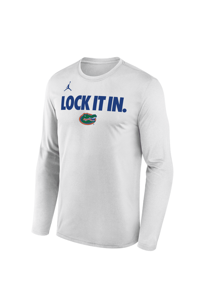 Men's Jordan Brand  White Florida Gators 2026 On-Court Bench Long Sleeve T-Shirt, Alternate, color, White